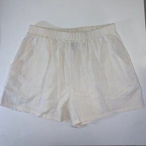 Cream Linen Shorts